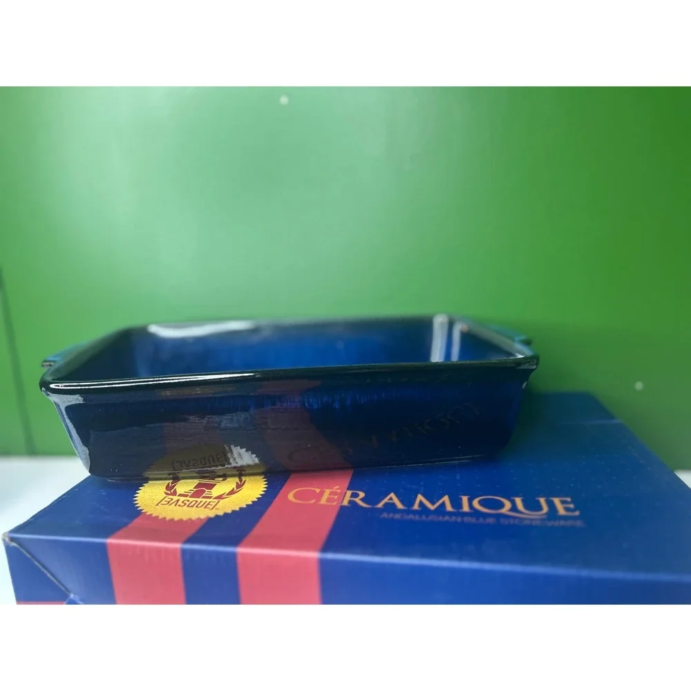 Basque Ceramique Andalusian Blue Stoneware 13 Inch Rectangular Baker AB002
